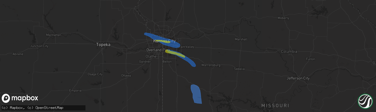 Hail map in Lone Jack, MO on July 24, 2023