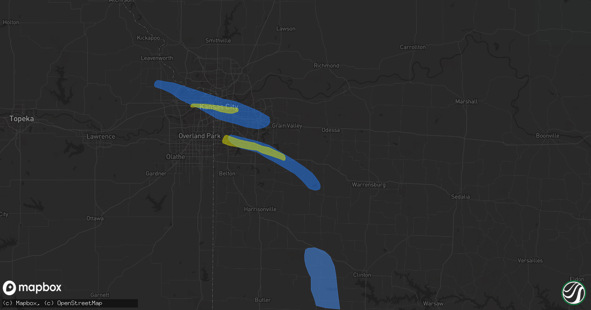 Hail map in Lone Jack, MO on July 24, 2023