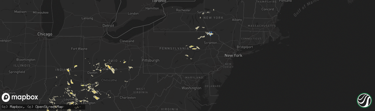 Hail map in Pennsylvania on July 24, 2023