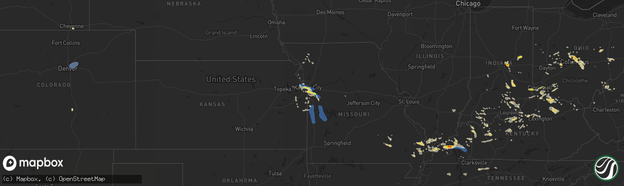 Hail map on July 24, 2023