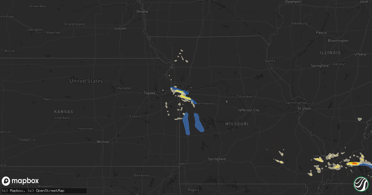 Hail map on July 24, 2023