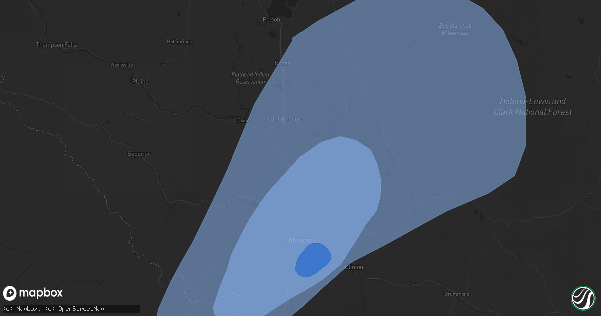 Hail map in Arlee, MT on July 24, 2024