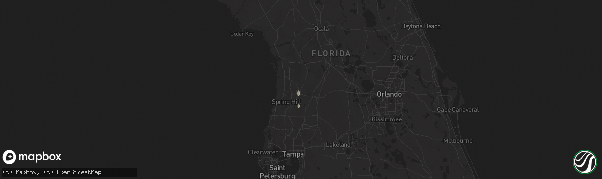 Hail map in Brooksville, FL on July 24, 2024