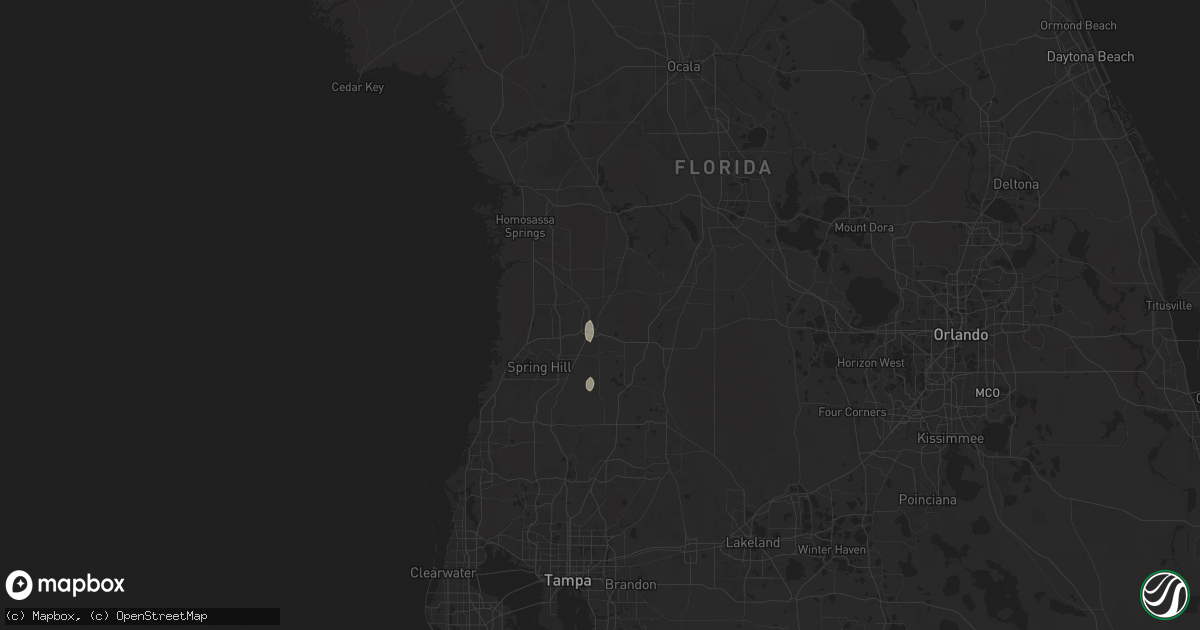 Hail map in Brooksville, FL on July 24, 2024