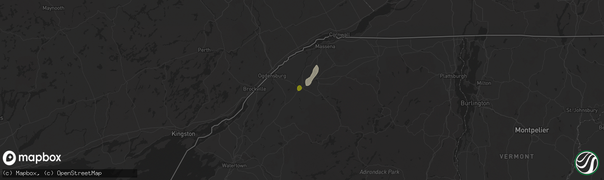 Hail map in Canton, NY on July 24, 2024