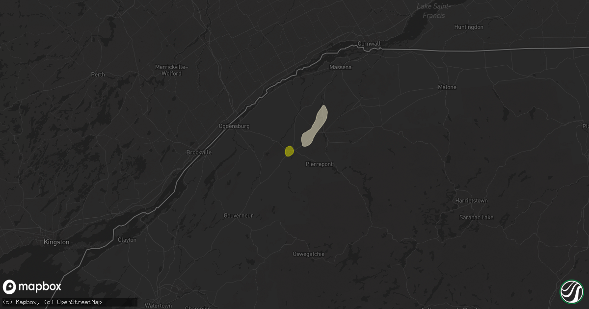 Hail map in Canton, NY on July 24, 2024