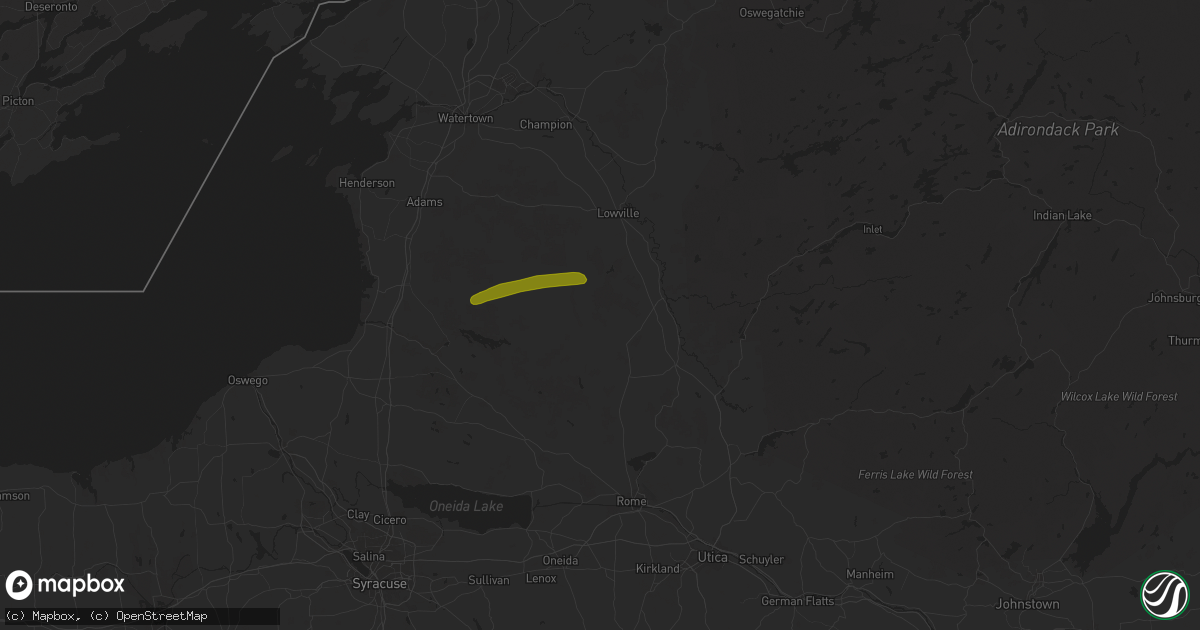 Hail map in Constableville, NY on July 24, 2024