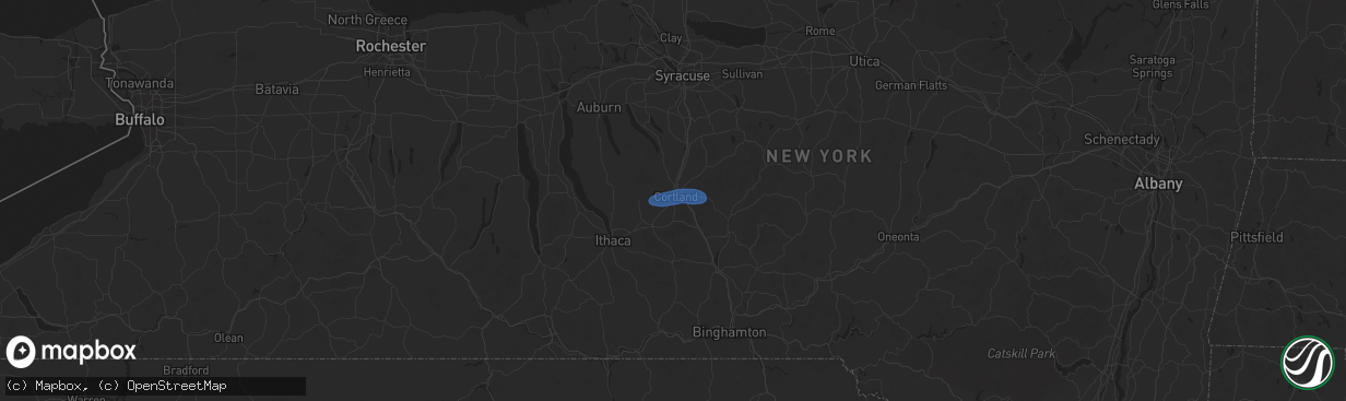 Hail map in Cortland, NY on July 24, 2024