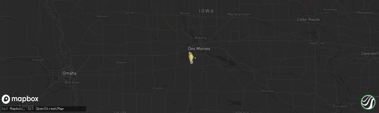 Hail map in Cumming, IA on July 24, 2024