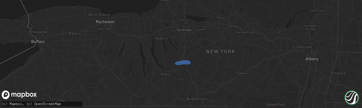 Hail map in Homer, NY on July 24, 2024