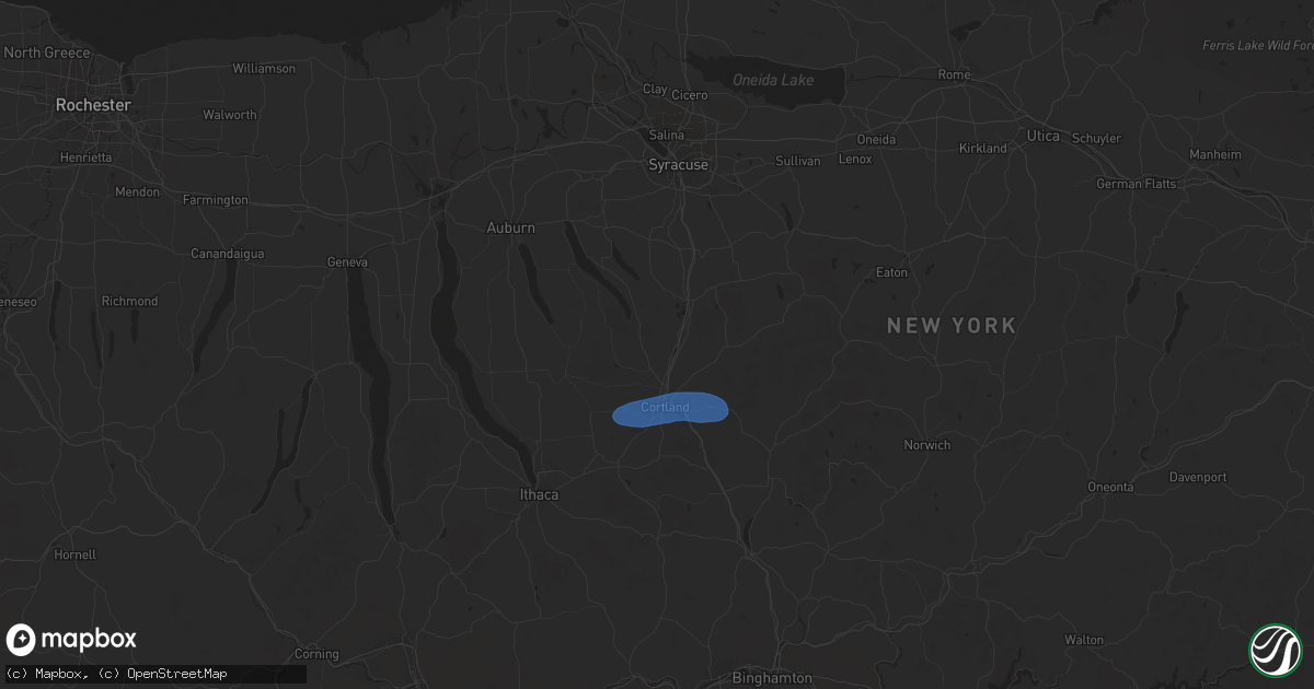 Hail map in Homer, NY on July 24, 2024