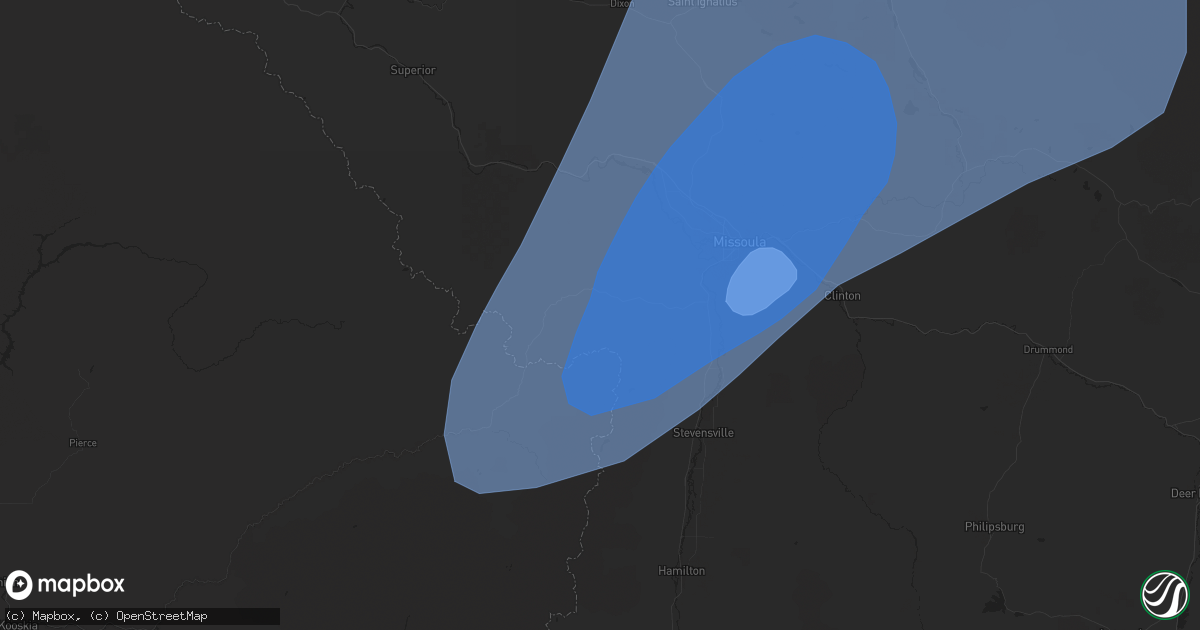 Hail map in Lolo, MT on July 24, 2024