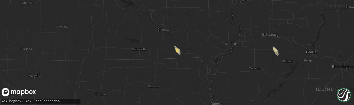 Hail map in Milton, IA on July 24, 2024