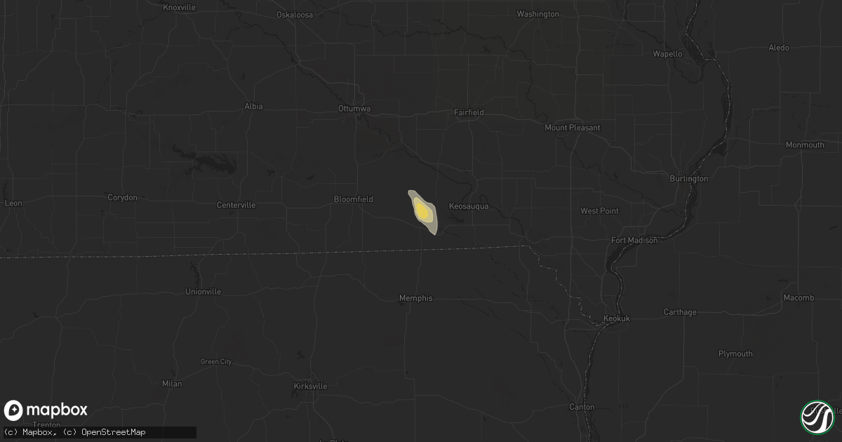 Hail map in Milton, IA on July 24, 2024