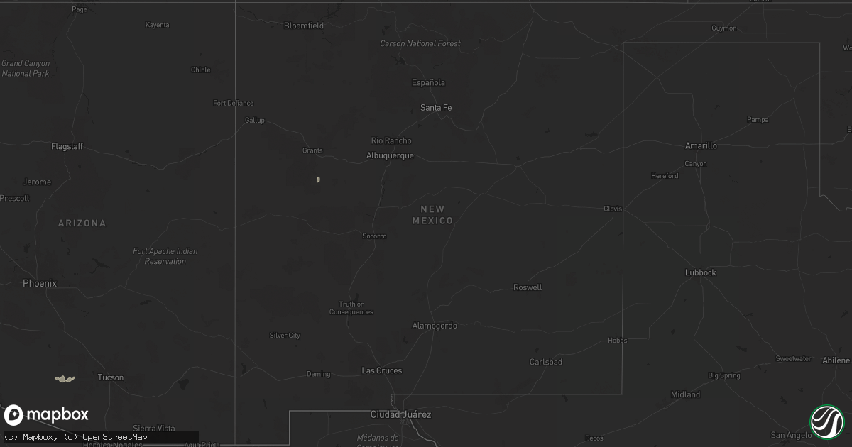 Hail map in New Mexico on July 24, 2024