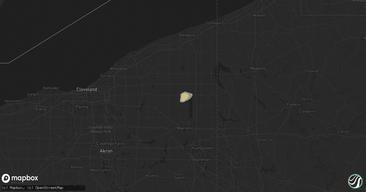 Hail map in North Bloomfield, OH on July 24, 2024