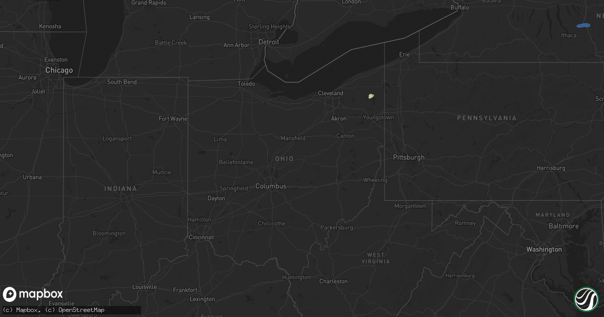Hail map in Ohio on July 24, 2024