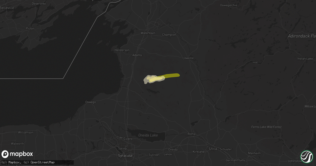 Hail map in Redfield, NY on July 24, 2024