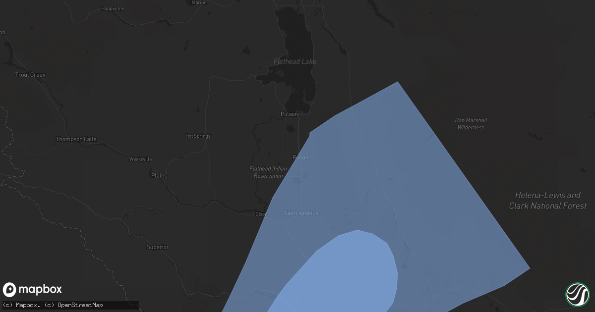 Hail map in Ronan, MT on July 24, 2024