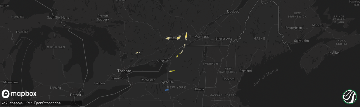 Hail map on July 24, 2024