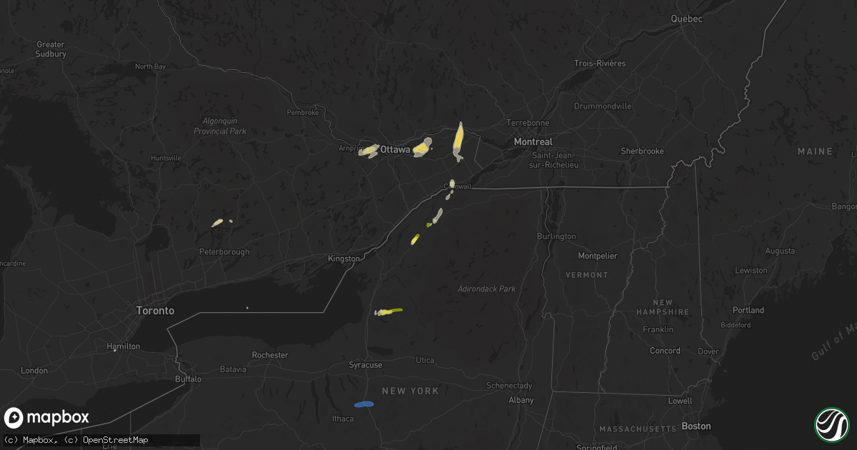 Hail map on July 24, 2024