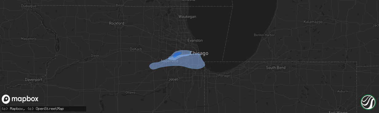 Hail map in Berwyn, IL on July 24, 2025