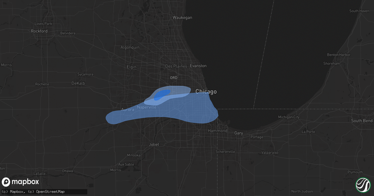 Hail map in Berwyn, IL on July 24, 2025