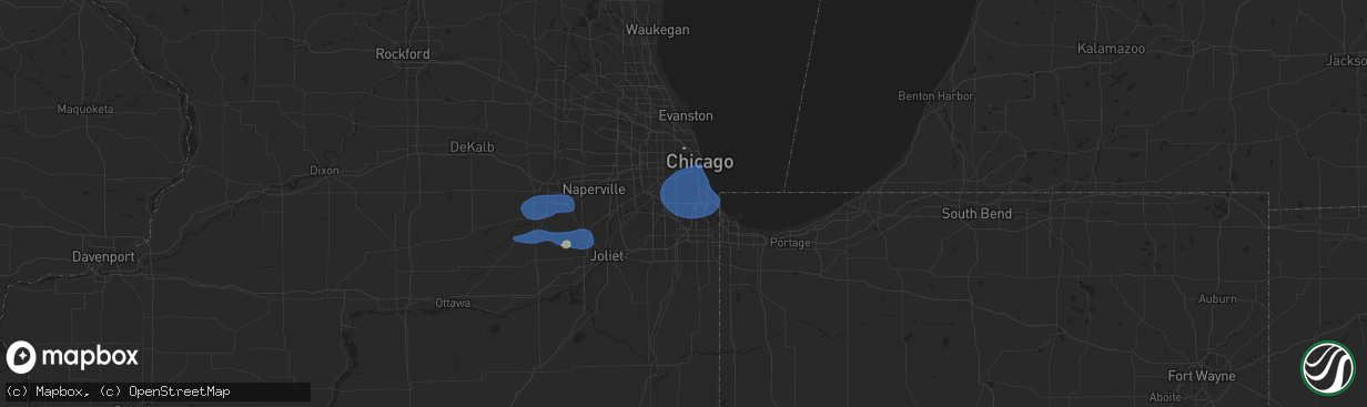 Hail map in Evergreen Park, IL on July 24, 2025