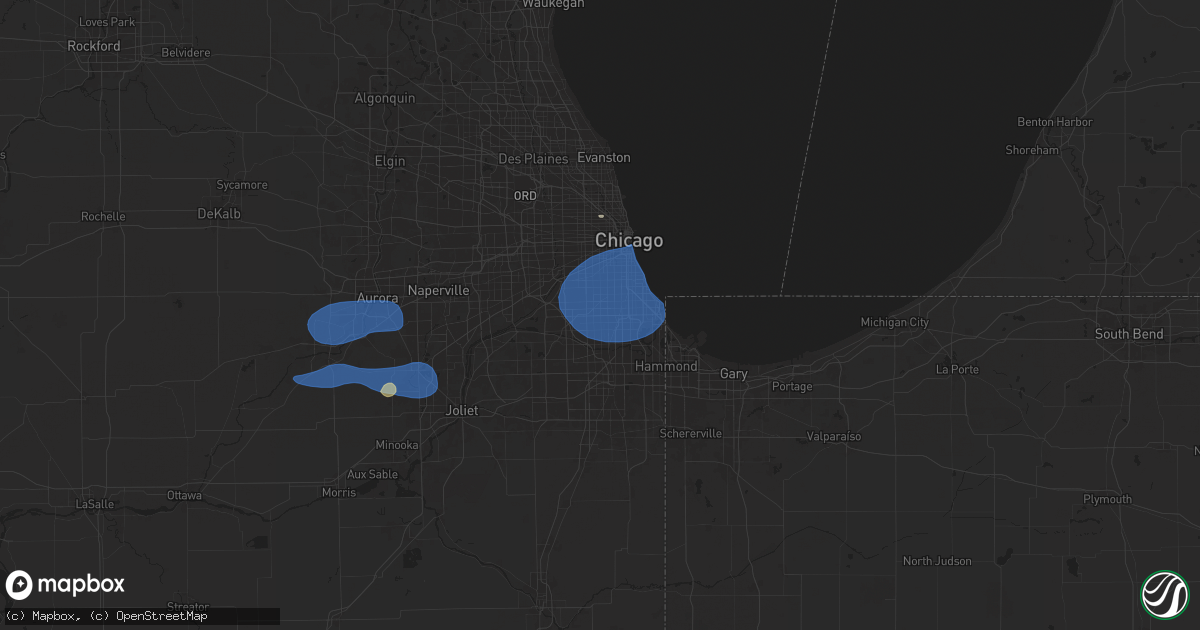 Hail map in Evergreen Park, IL on July 24, 2025
