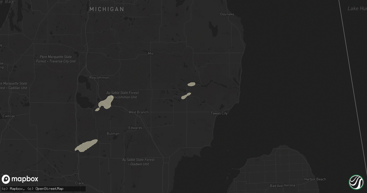 Hail map in Hale, MI on July 24, 2025