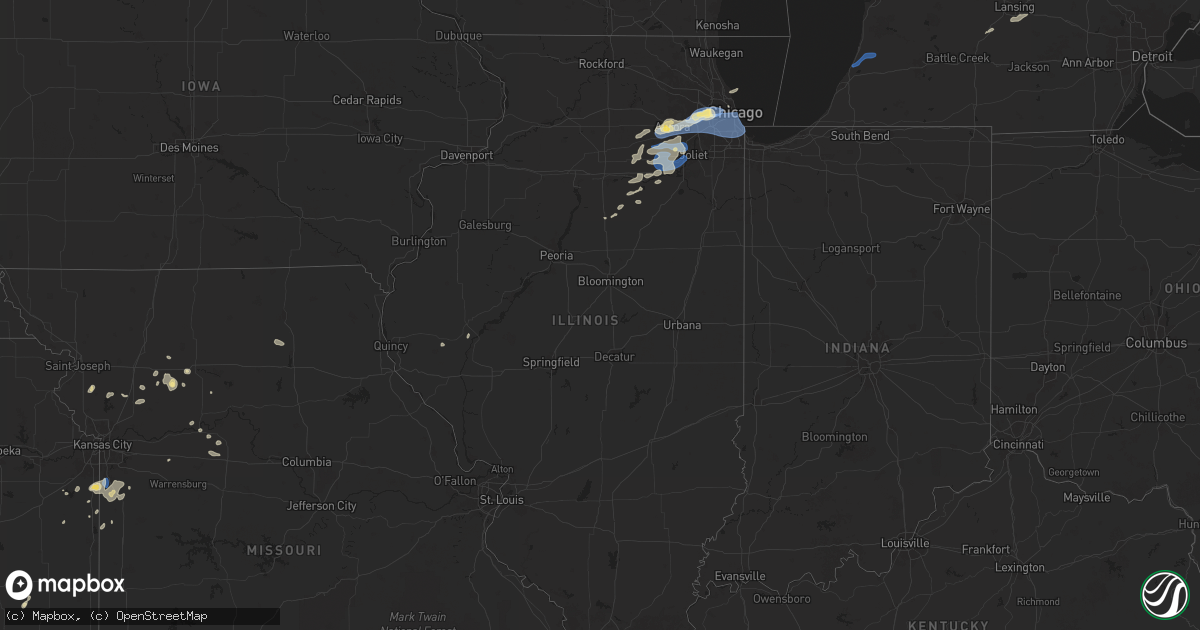 Hail map in Illinois on July 24, 2025