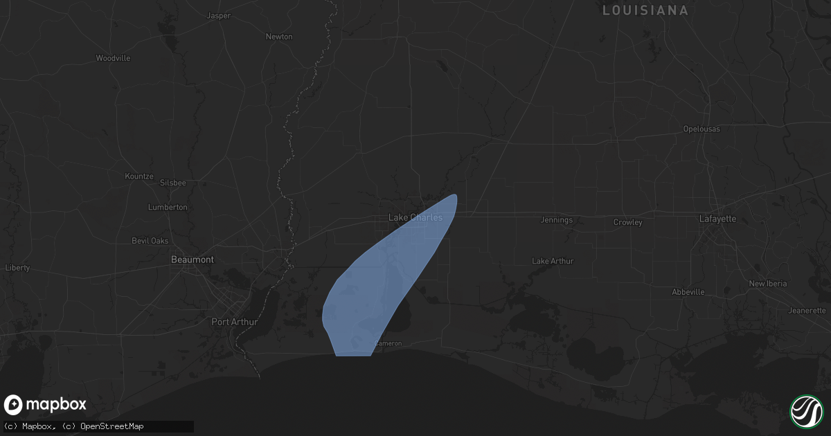 Hail map in Lake Charles, LA on July 24, 2025