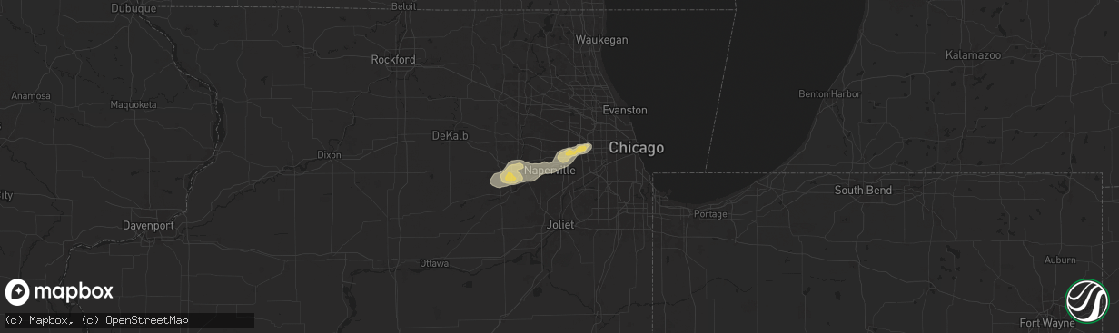 Hail map in Lisle, IL on July 24, 2025