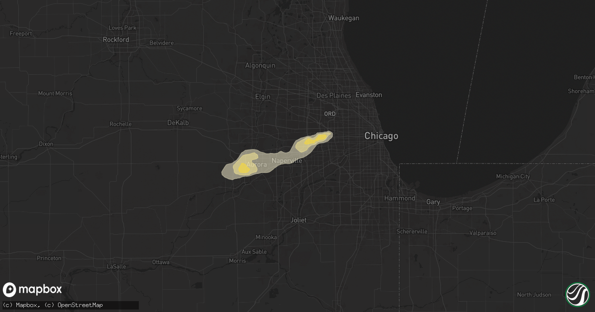Hail map in Lisle, IL on July 24, 2025