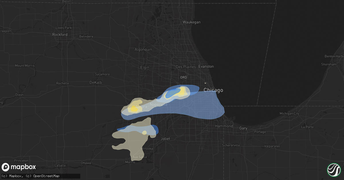 Hail map in Lombard, IL on July 24, 2025