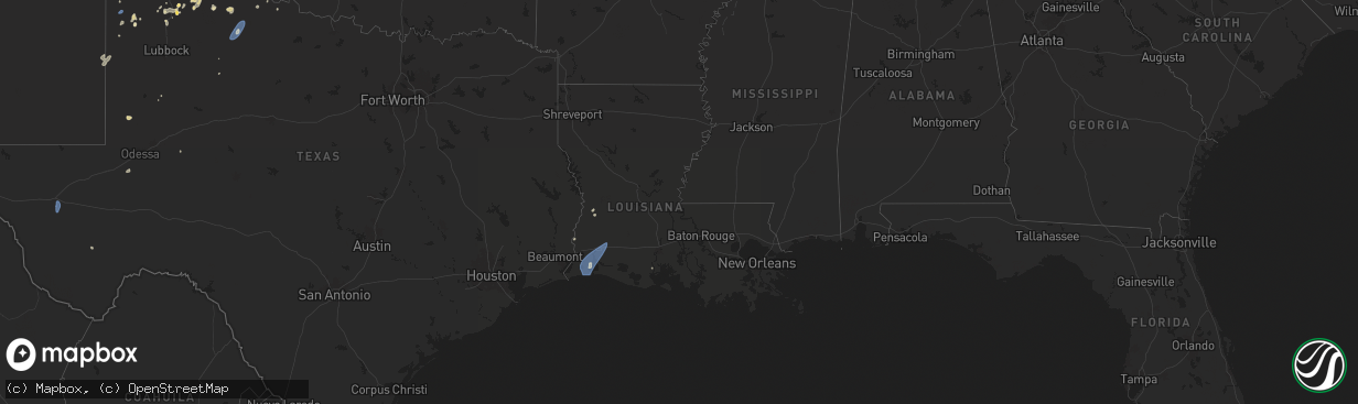 Hail map in Louisiana on July 24, 2025