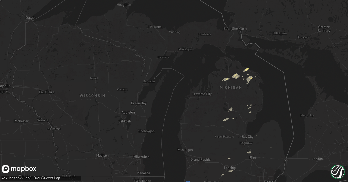 Hail map in Michigan on July 24, 2025
