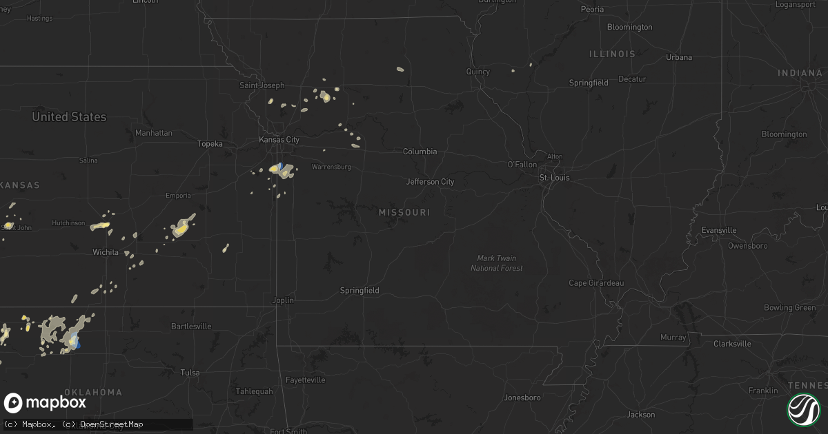 Hail map in Missouri on July 24, 2025