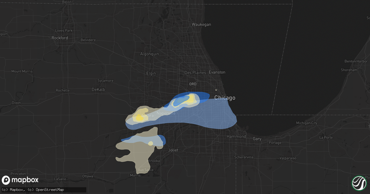 Hail map in Villa Park, IL on July 24, 2025
