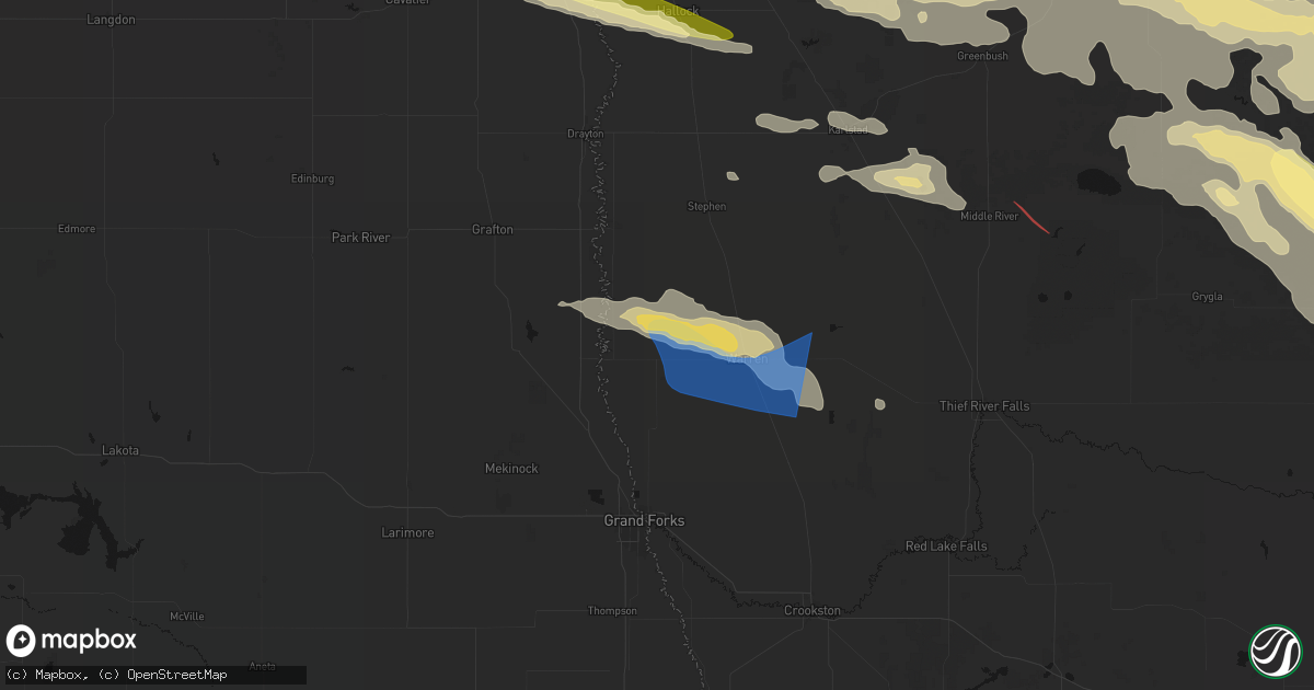 Hail map in Alvarado, MN on July 24, 2026