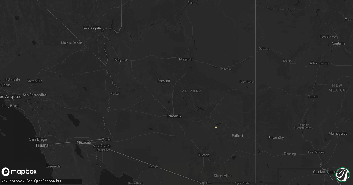 Hail map in Arizona on July 24, 2026