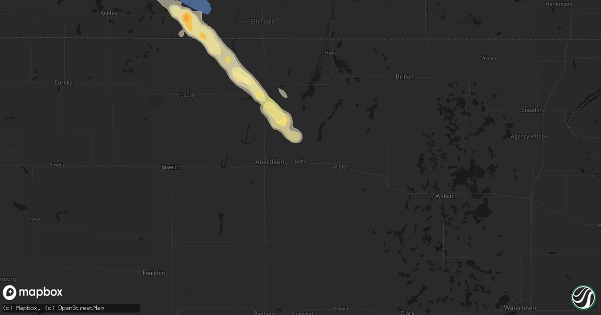 Hail map in Bath, SD on July 24, 2026