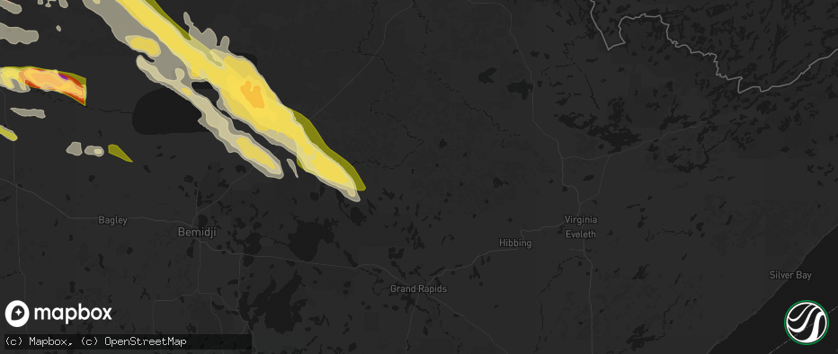 Hail map in Bigfork, MN on July 24, 2026