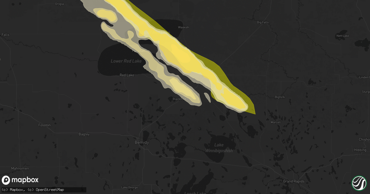 Hail map in Blackduck, MN on July 24, 2026