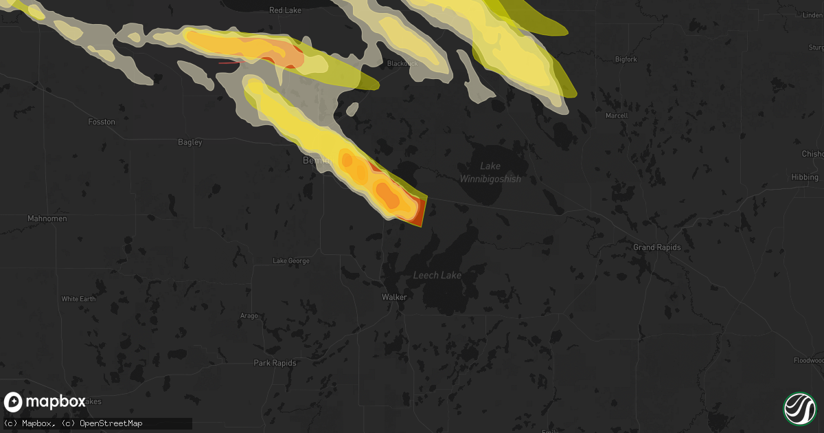 Hail map in Cass Lake, MN on July 24, 2026