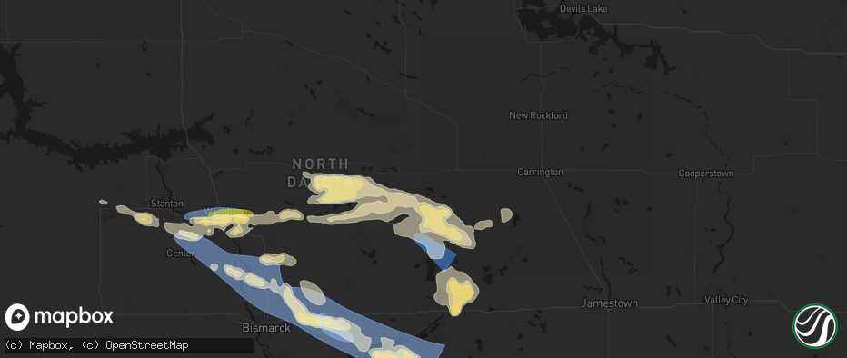 Hail map in Chaseley, ND on July 24, 2026