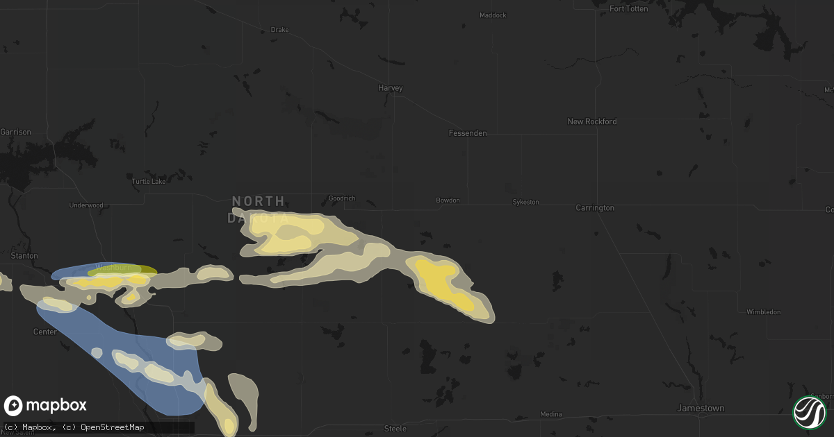 Hail map in Chaseley, ND on July 24, 2026