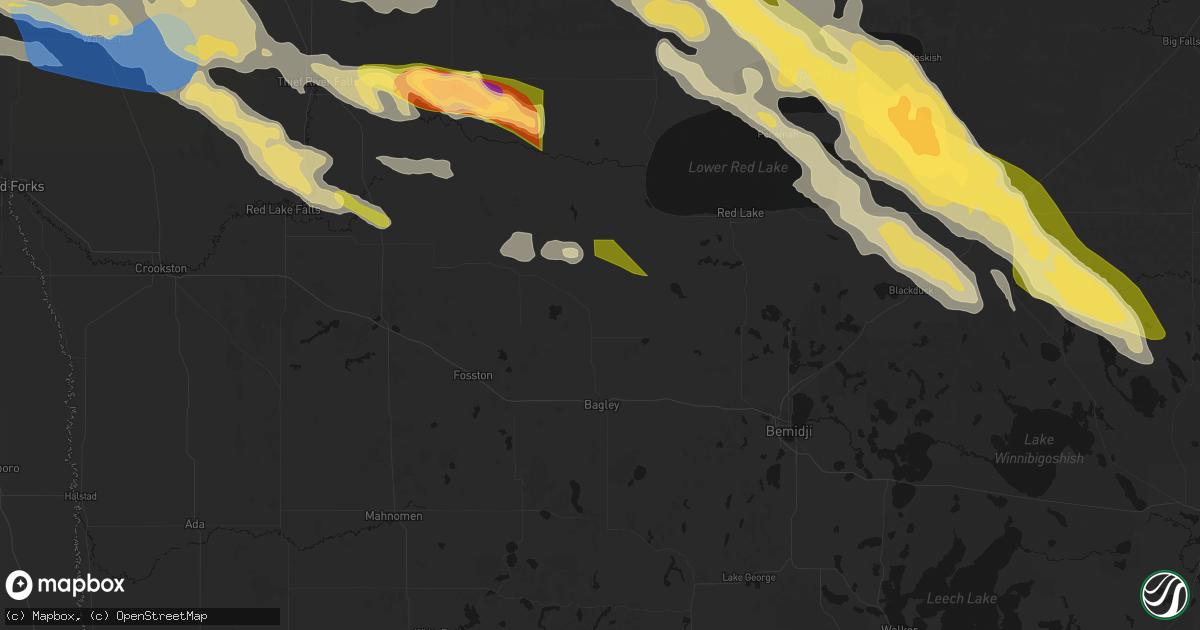 Hail map in Clearbrook, MN on July 24, 2026