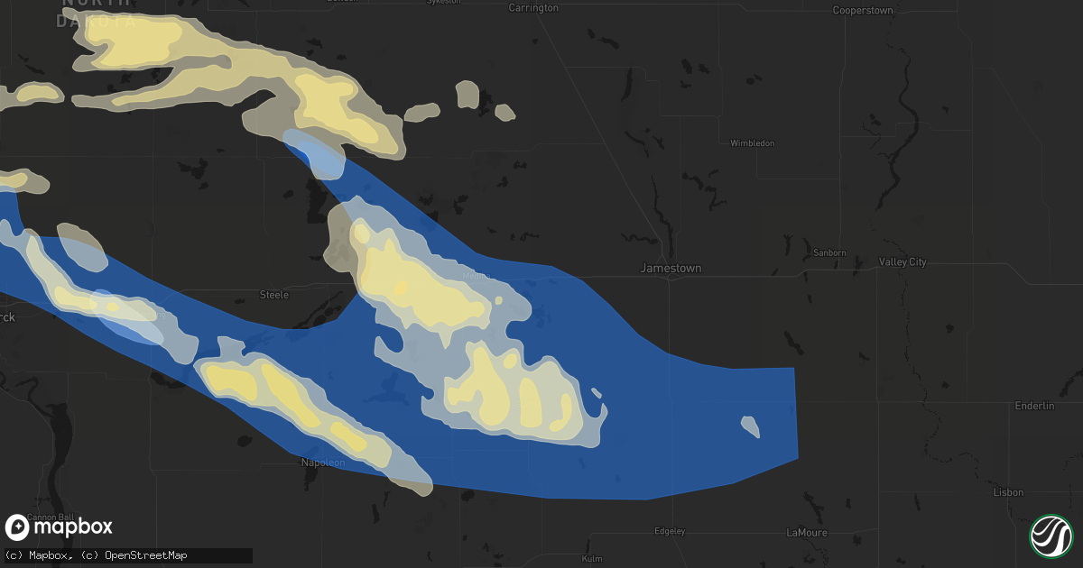 Hail map in Cleveland, ND on July 24, 2026
