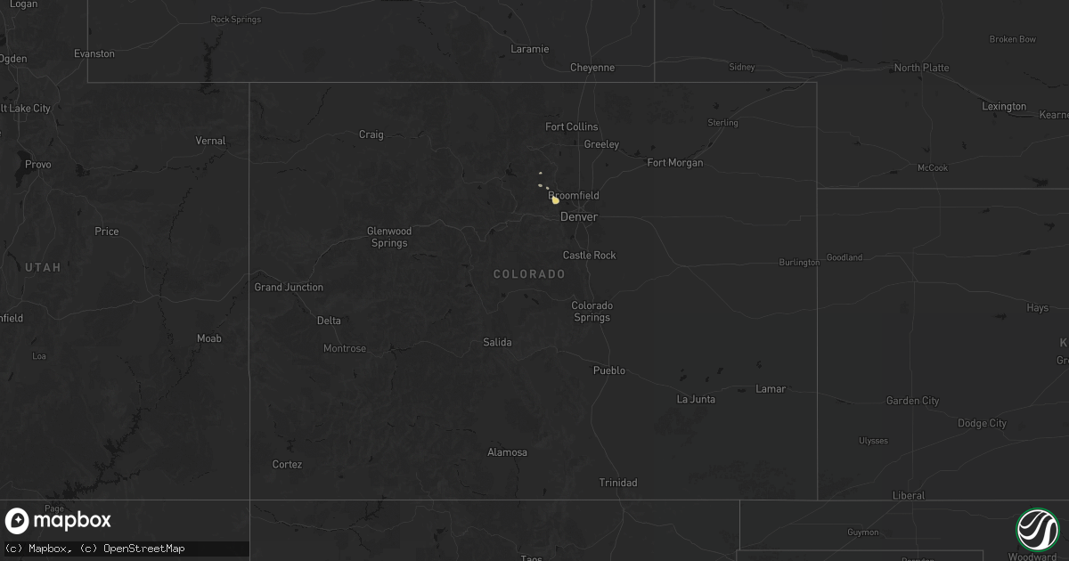 Hail map in Colorado on July 24, 2026